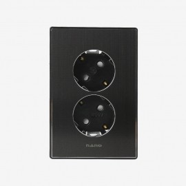 나노 AL 아트2 올블랙 2구 콘센트